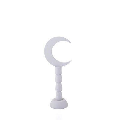 Grey wooden Ramadan crescent stand decoration