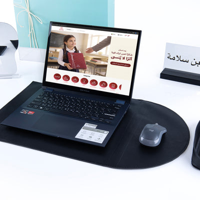 طقم مكتب جلدي فاخر 6 قطع - أسود