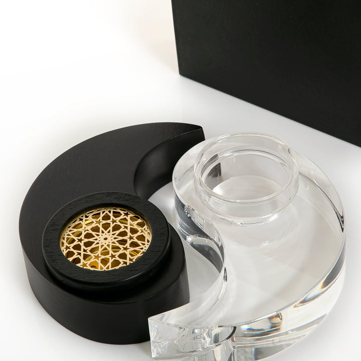 Black yin and yang incense burner with bowl