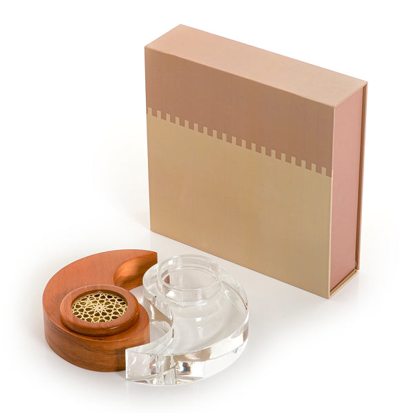 beige yin and yang incense burner with bowl