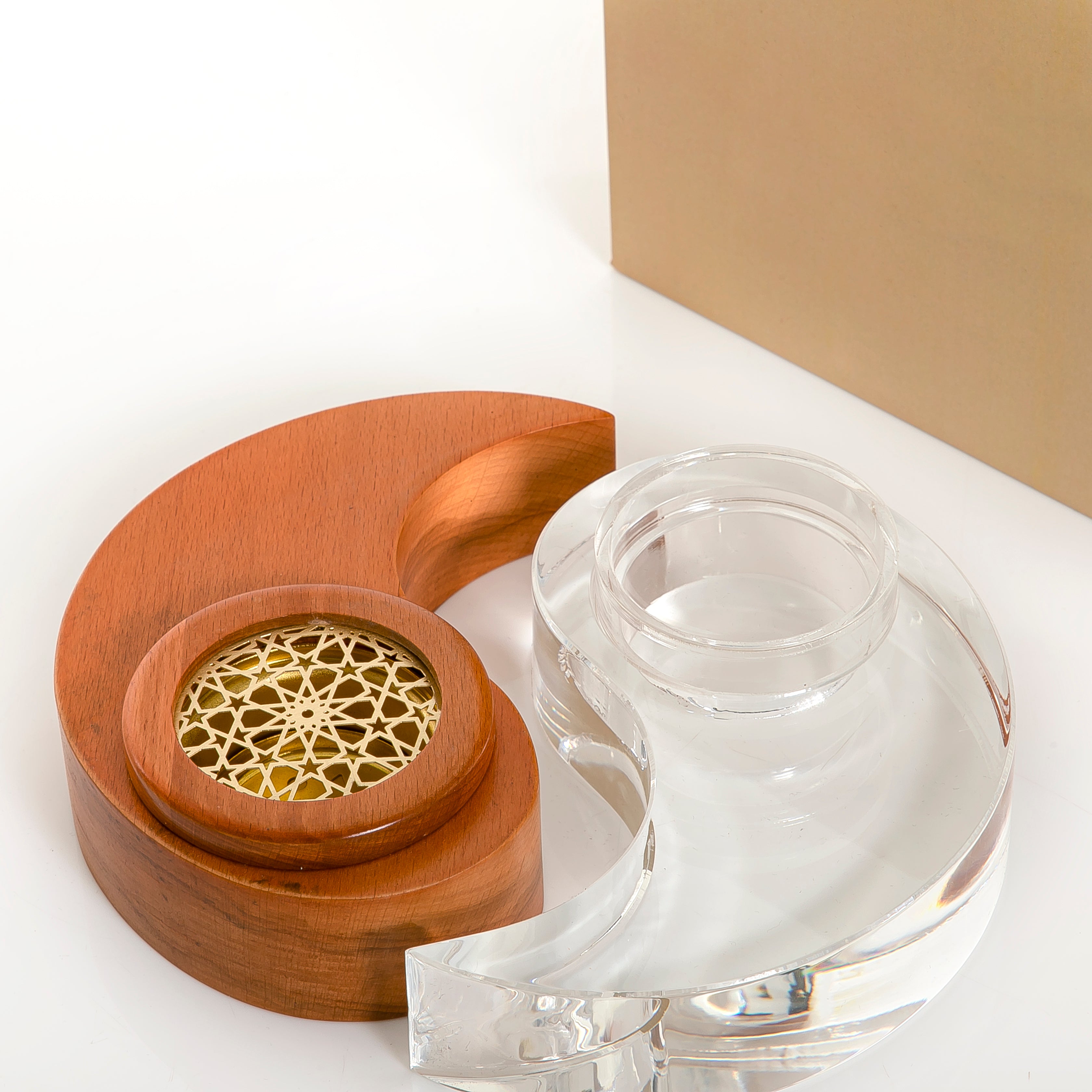 beige yin and yang incense burner with bowl