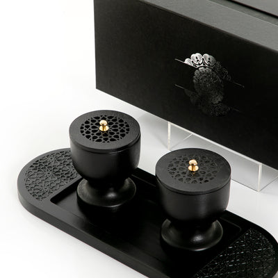 Wooden Mabkhar Set - Black