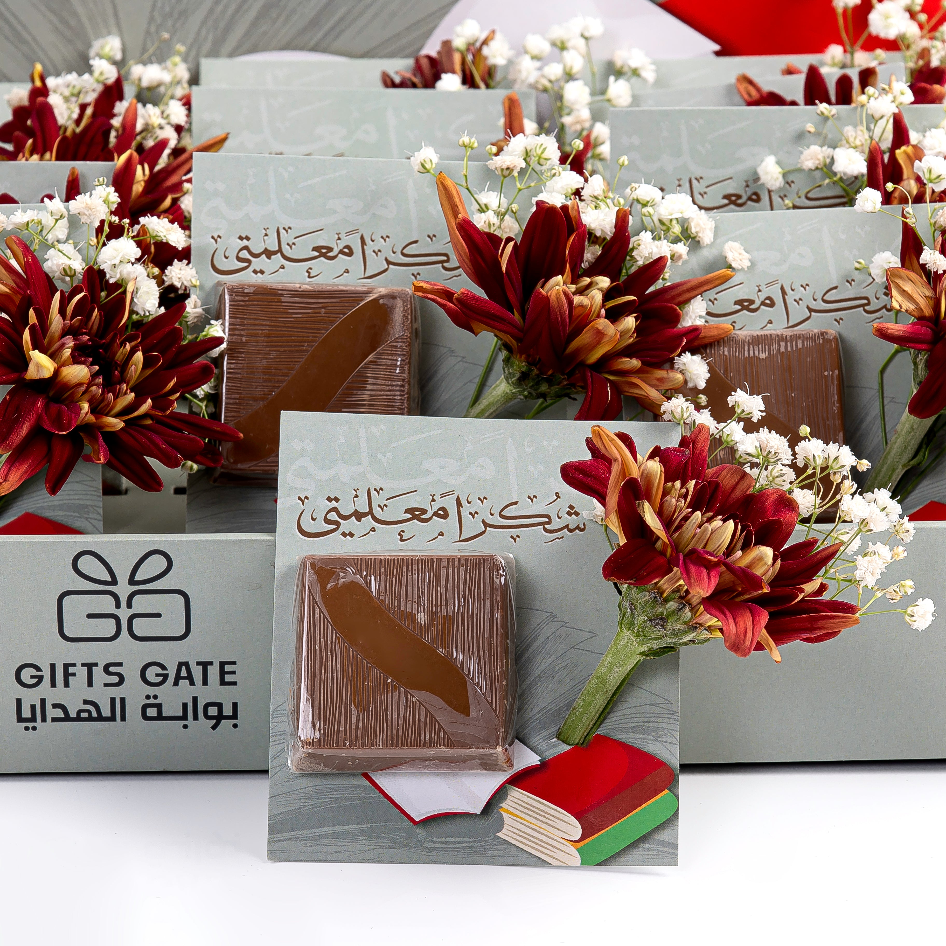 box of chocolate decorated with flower