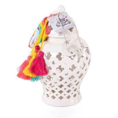 White decorated Gergean jar