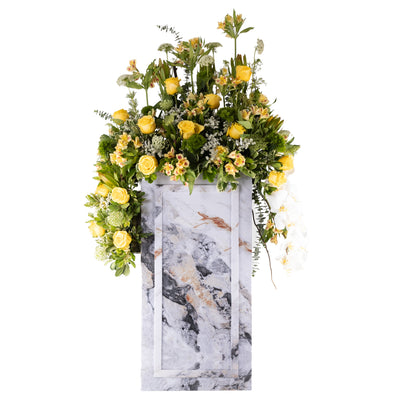 Graduation Congratulations Yellow Flower Stand