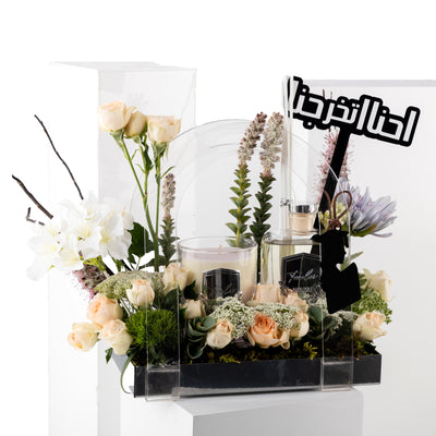Floral Graduation Box with Diffuser & Candle