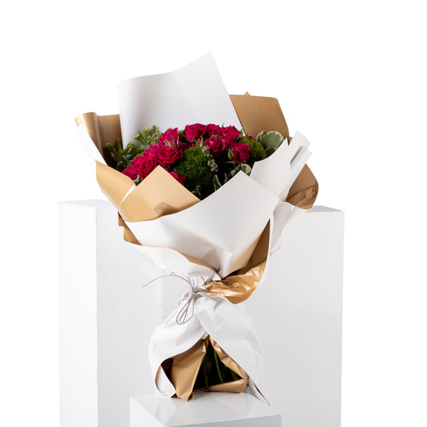 Golden Red Roses Bouquet - Big