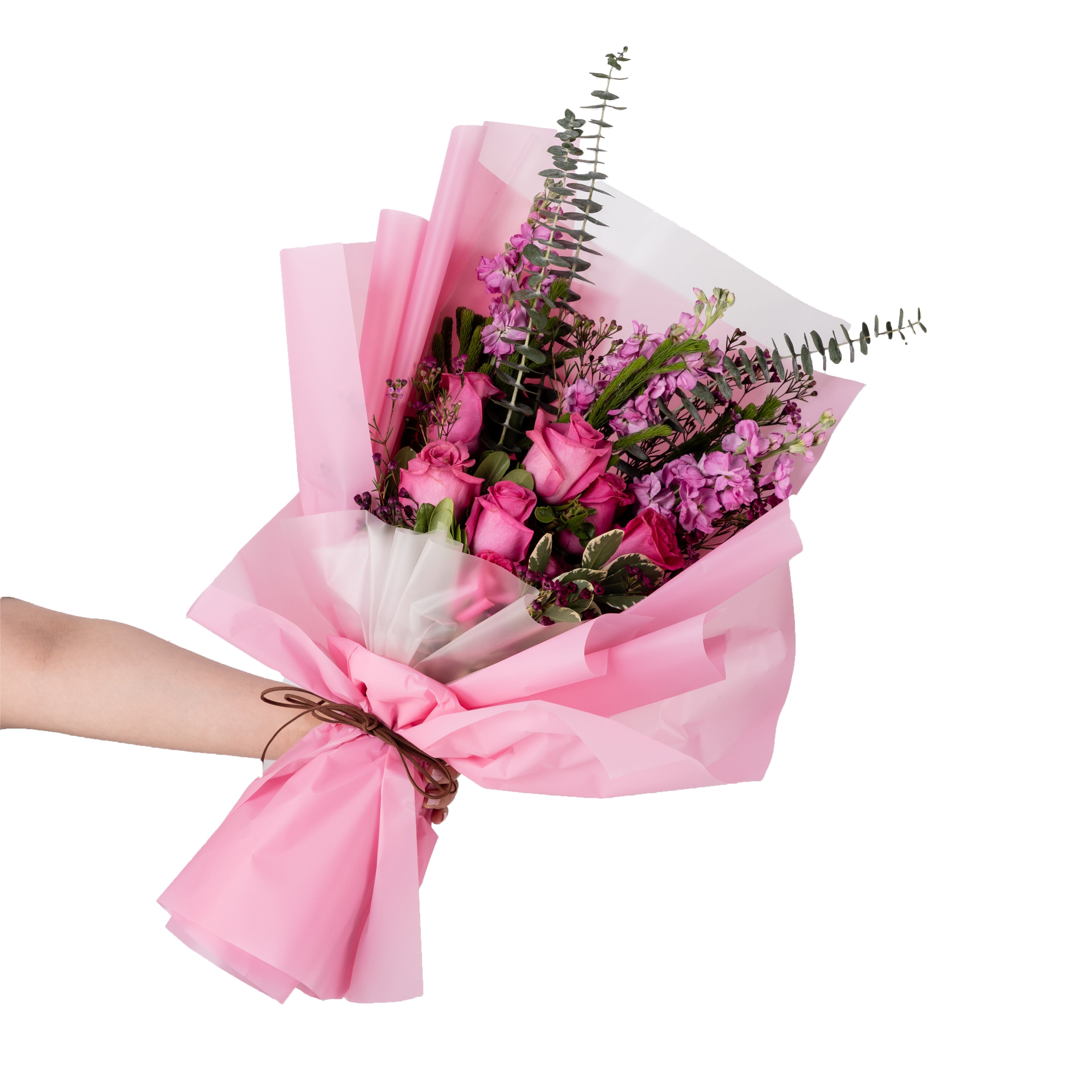 باقة زهور وردية أنيقة