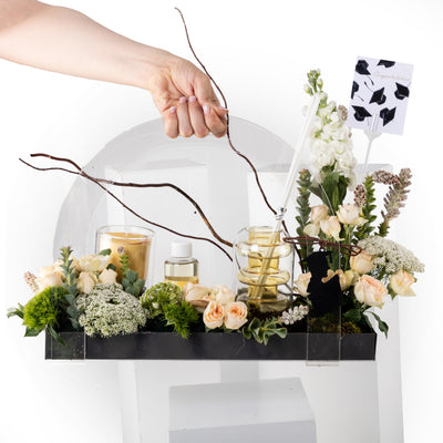 Floral Graduation Box with Diffuser & Candle