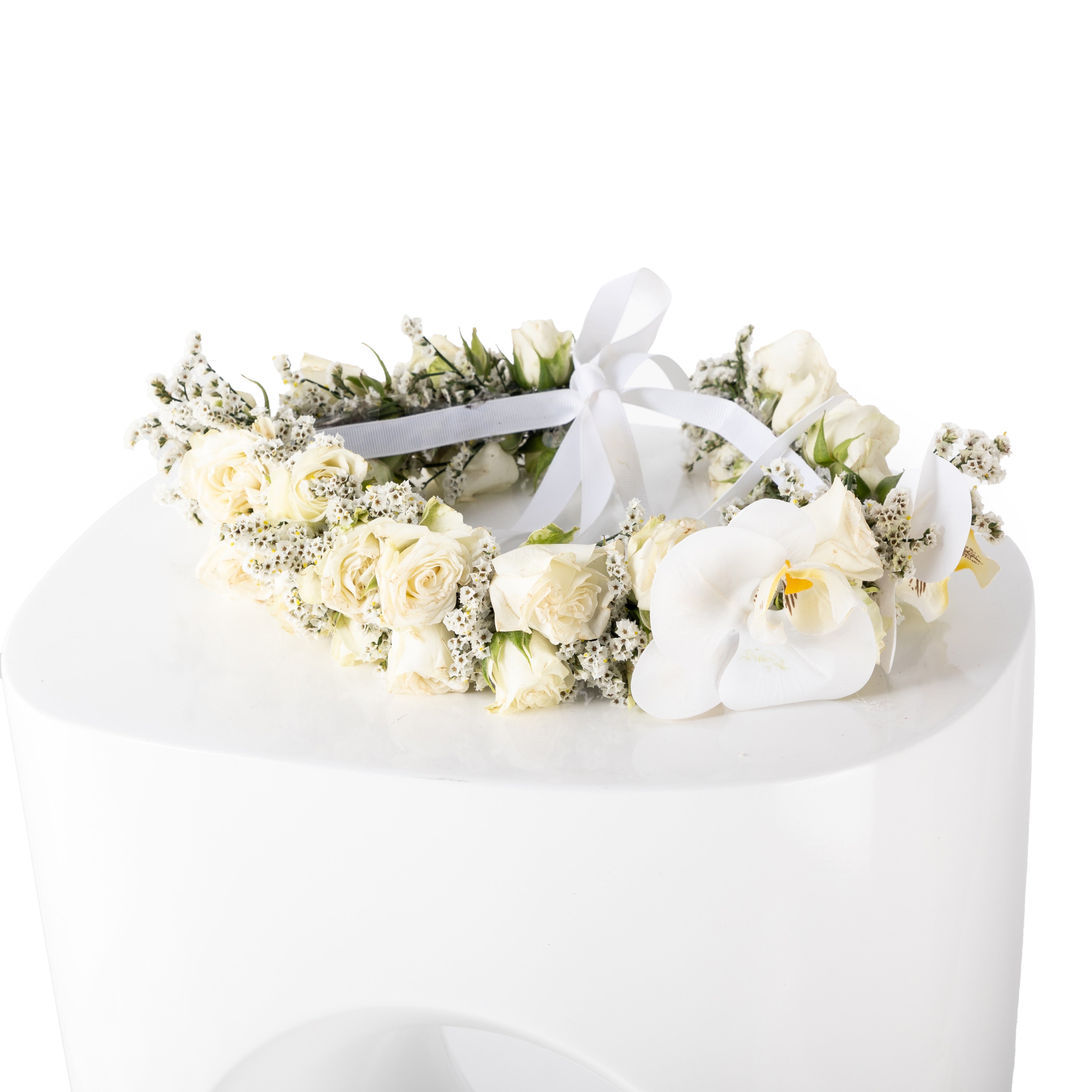 White Floral Head Crown