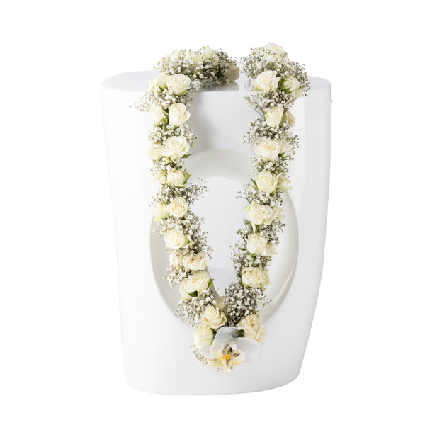 White Rose Floral Necklace
