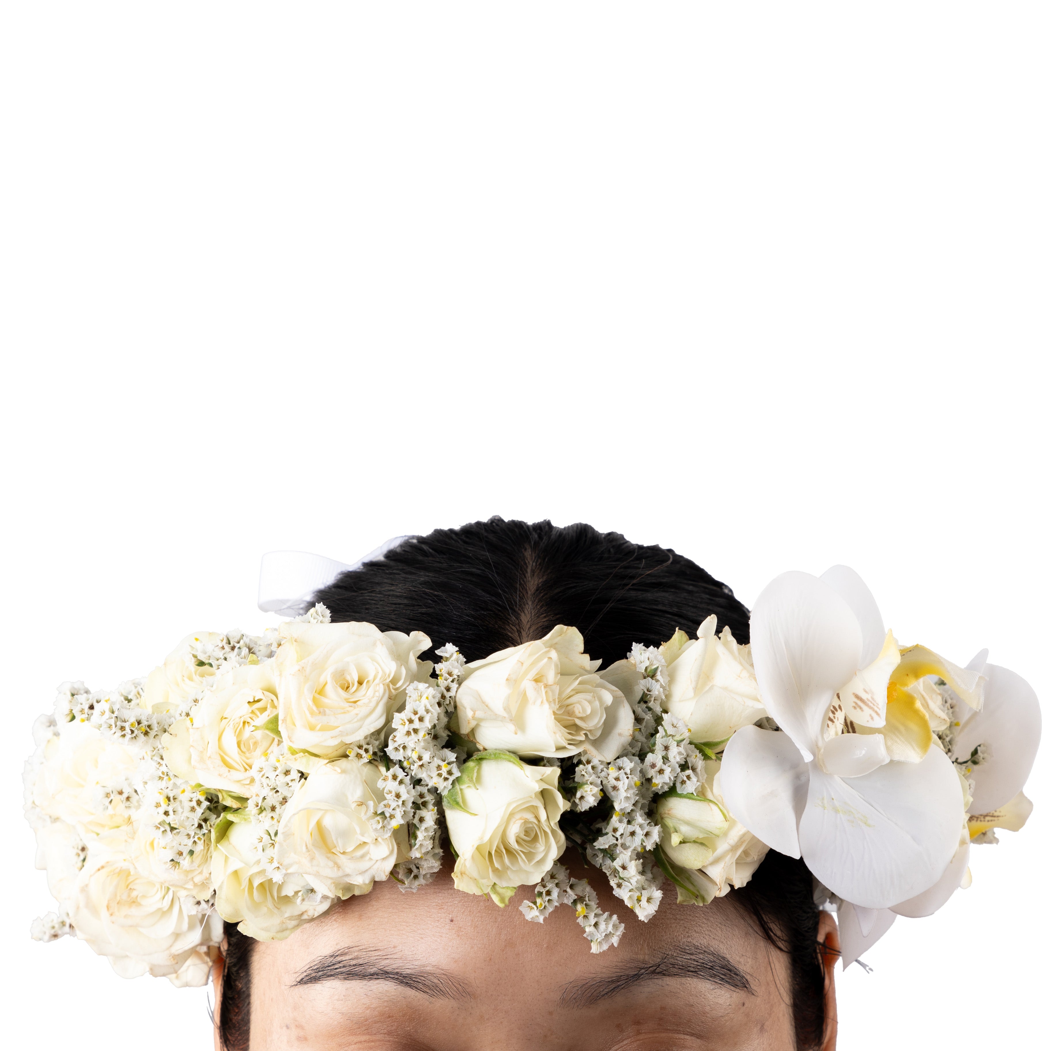 White Floral Head Crown
