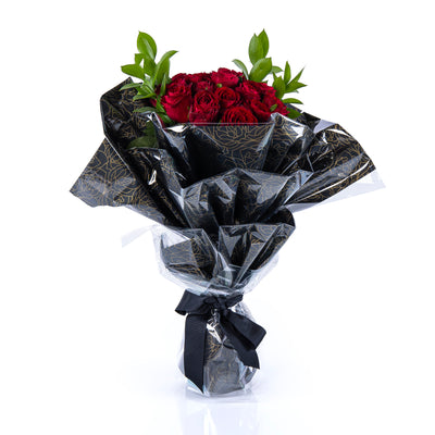 باقة ورد أحمر داكن