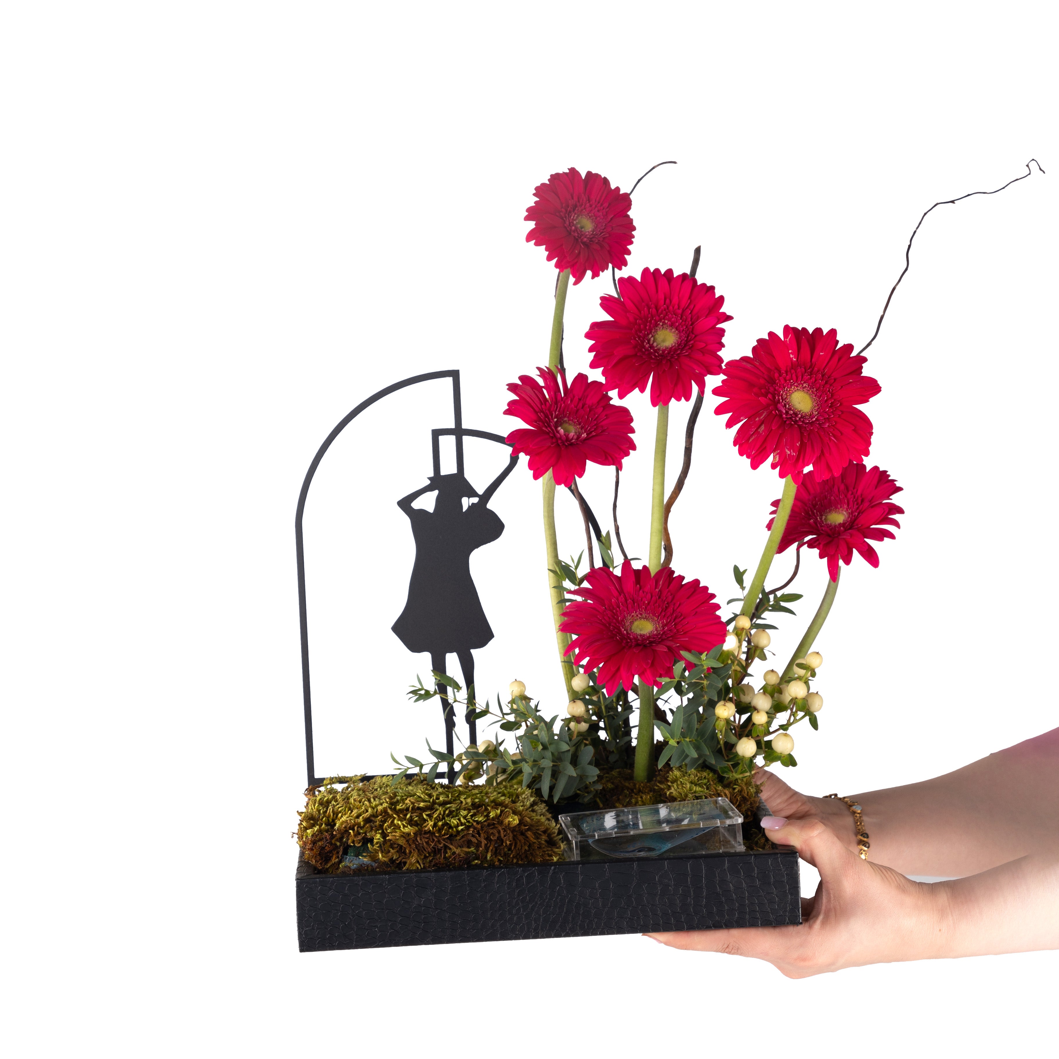 "She Did It!" Graduation Floral Gift Tray with Mabkhar