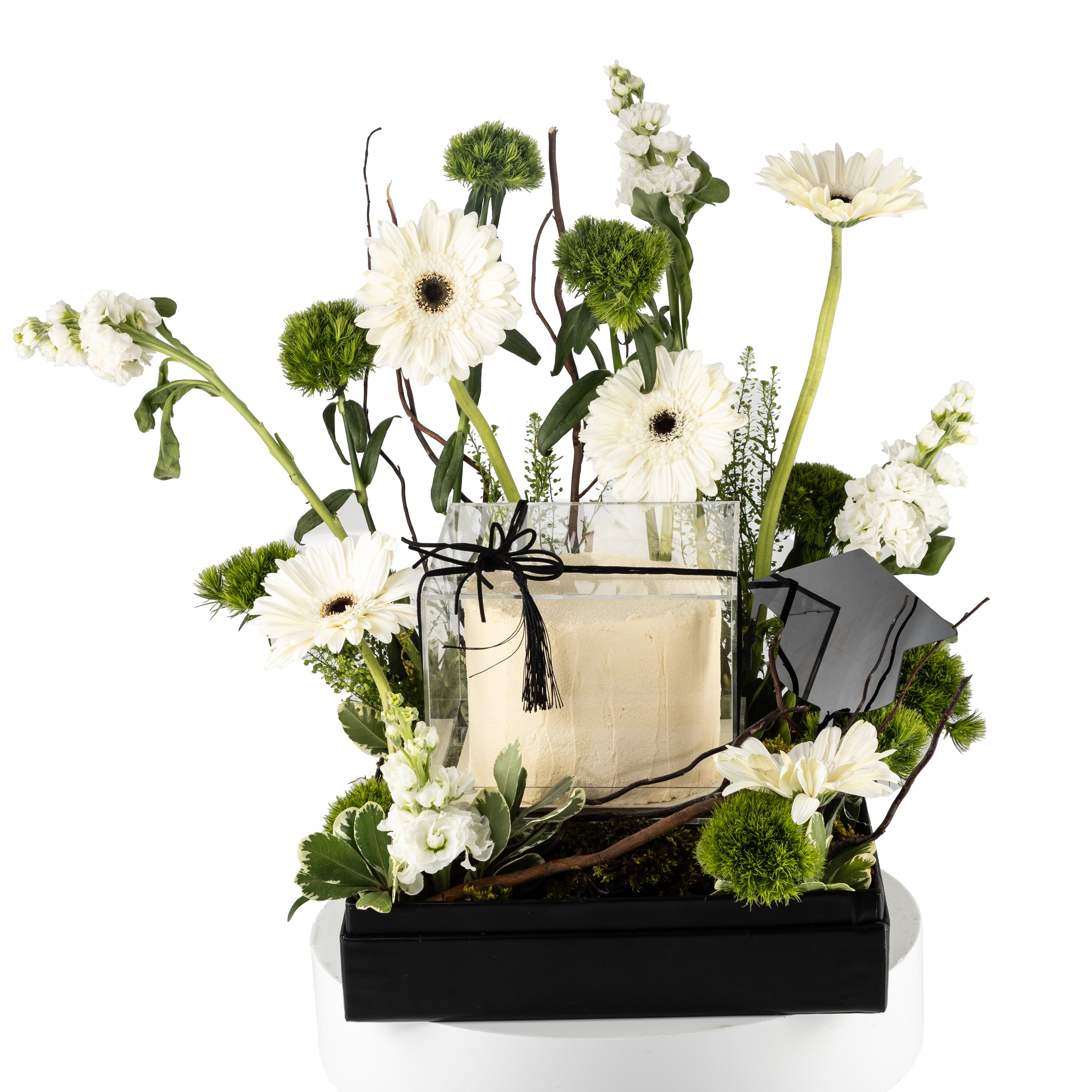 Heartfelt Graduation Bloom Box with Cake