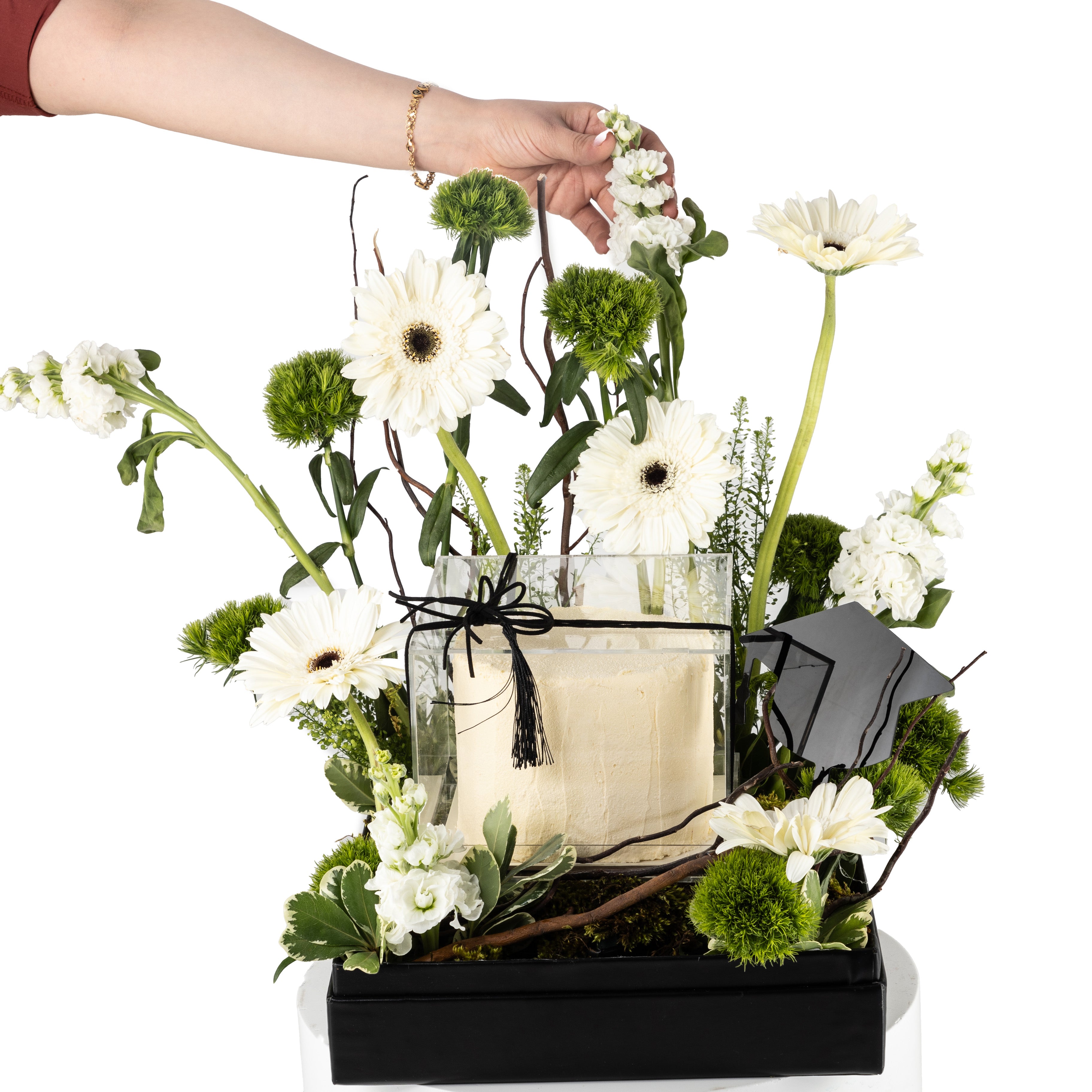 Heartfelt Graduation Bloom Box with Cake