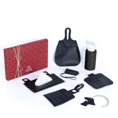 Luxury Black Leather Car Gift Set – 7 Pieces