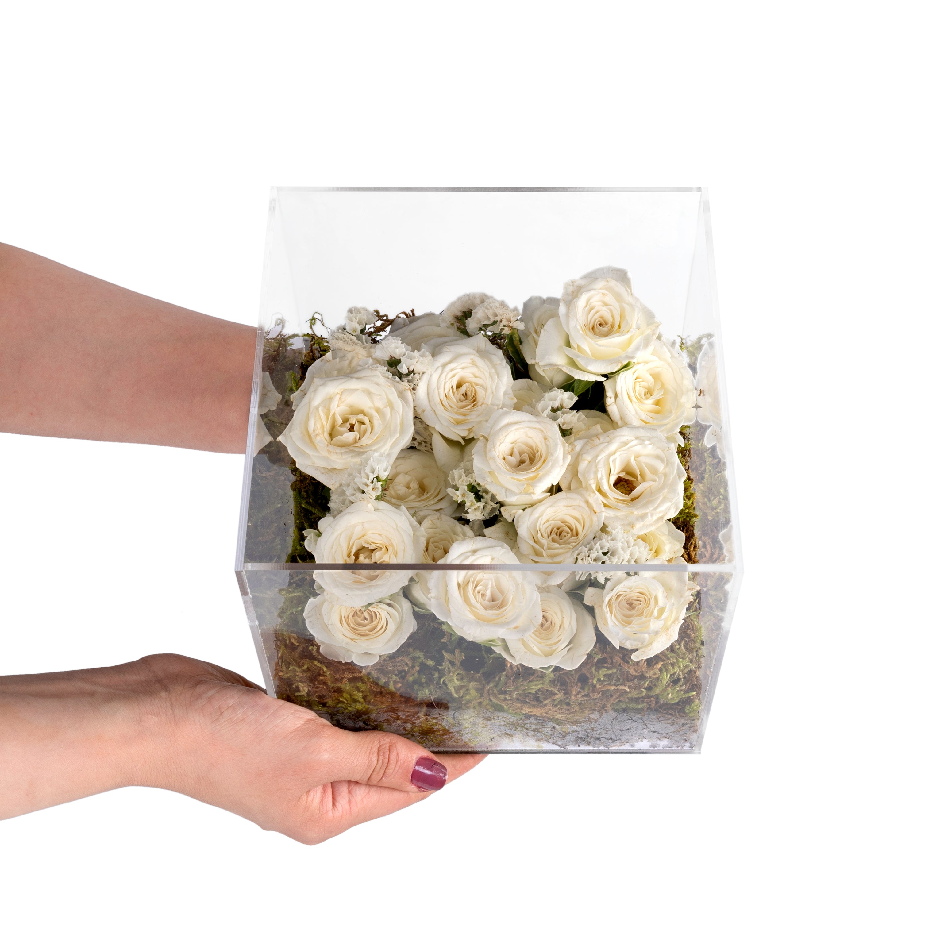 Large White Rose Graduation Hat