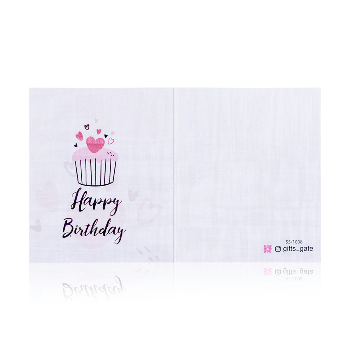 white greeting card with Happy Birthday  sentence