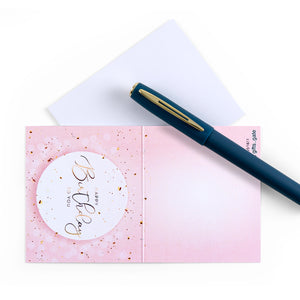 pink greeting card with Happy Birthday  to you sentence