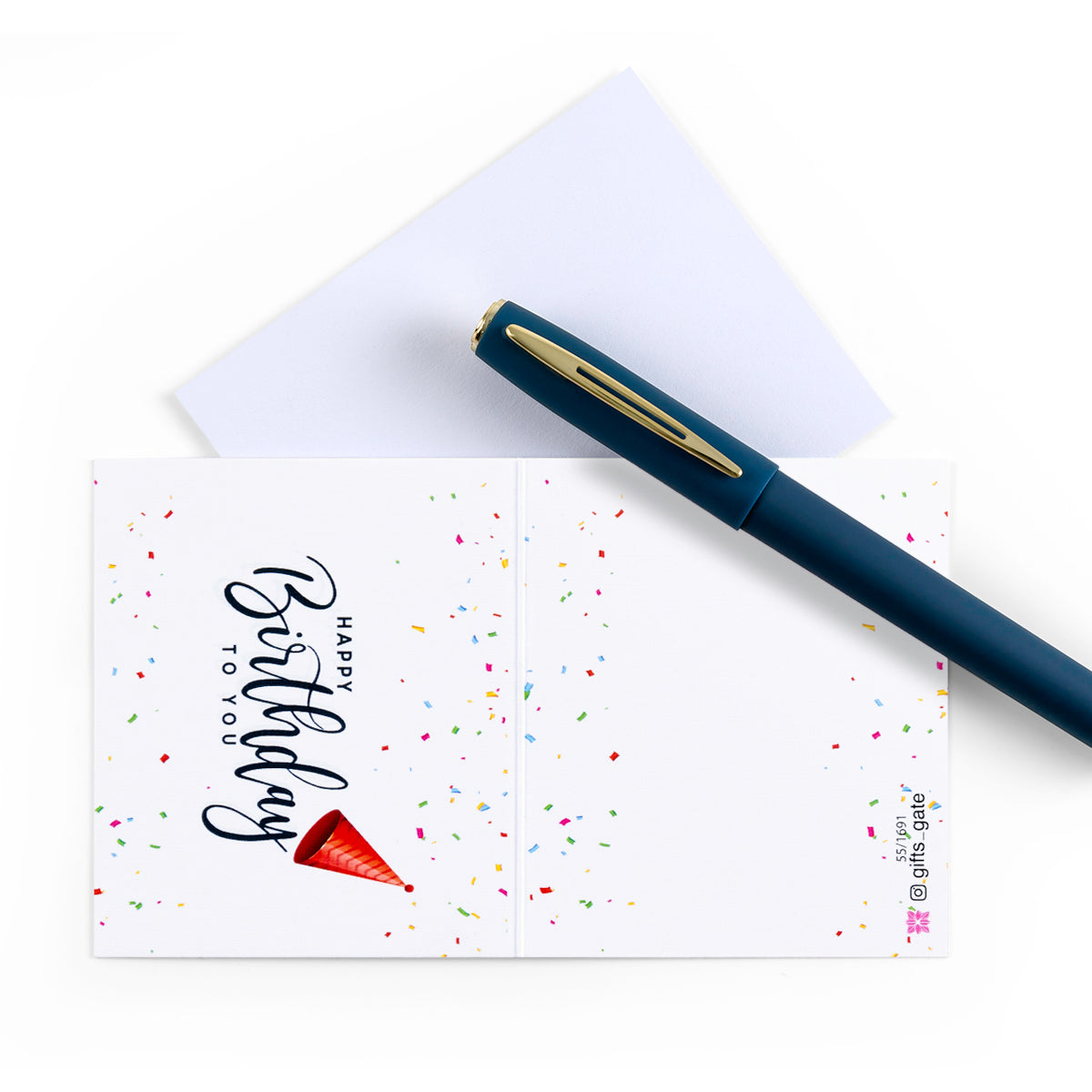 white birthday greeting card with Happy birthday to you sentence