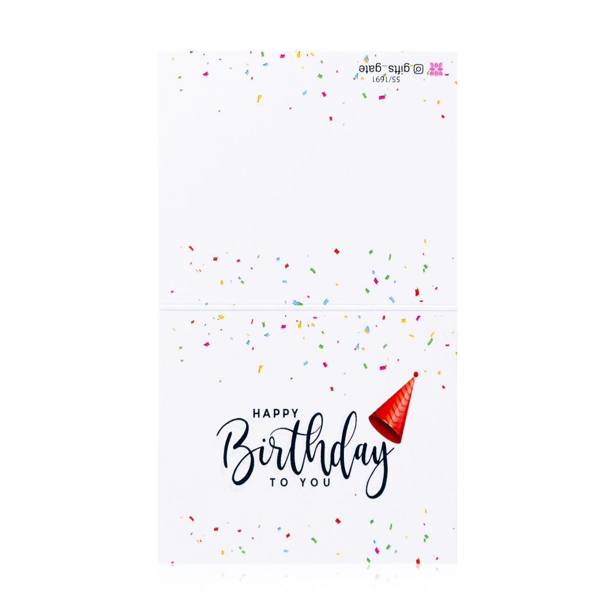 white birthday greeting card with Happy birthday to you sentence