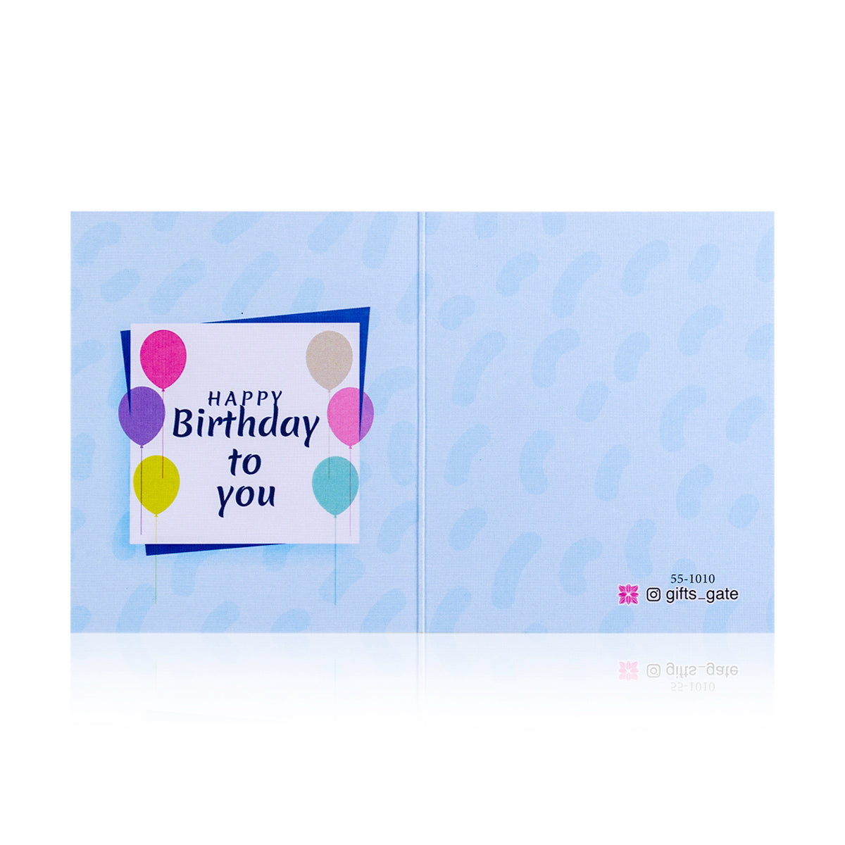 blue birthday greeting card with Happy birthday to you sentence