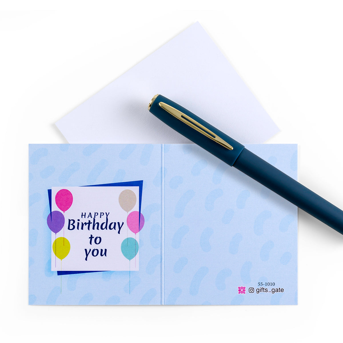 blue birthday greeting card with Happy birthday to you sentence