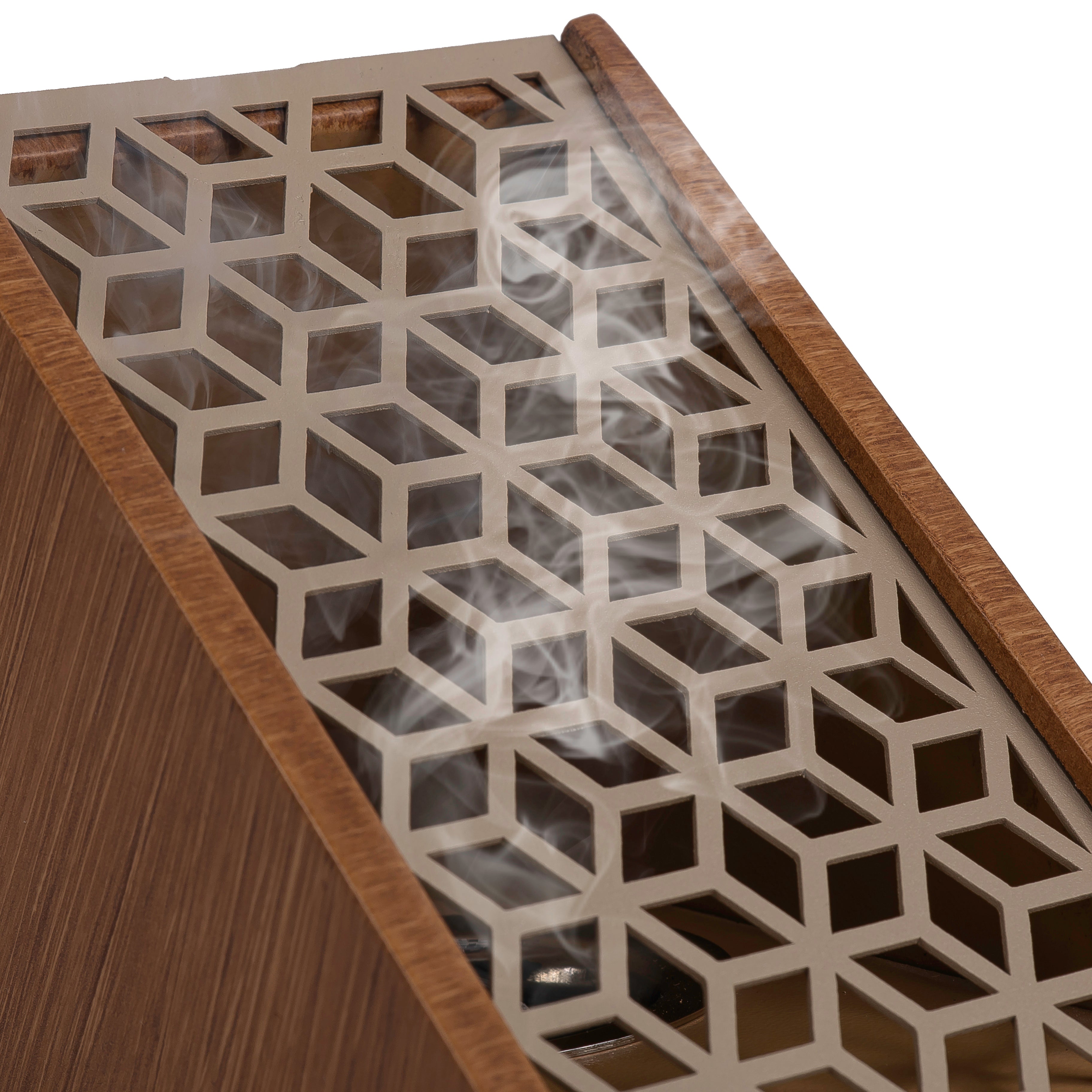 brown wooden incense burner