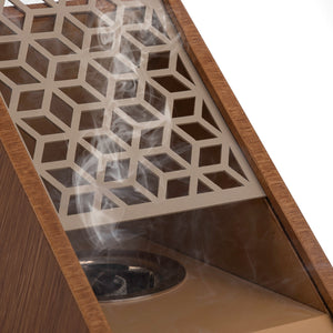 brown wooden incense burner