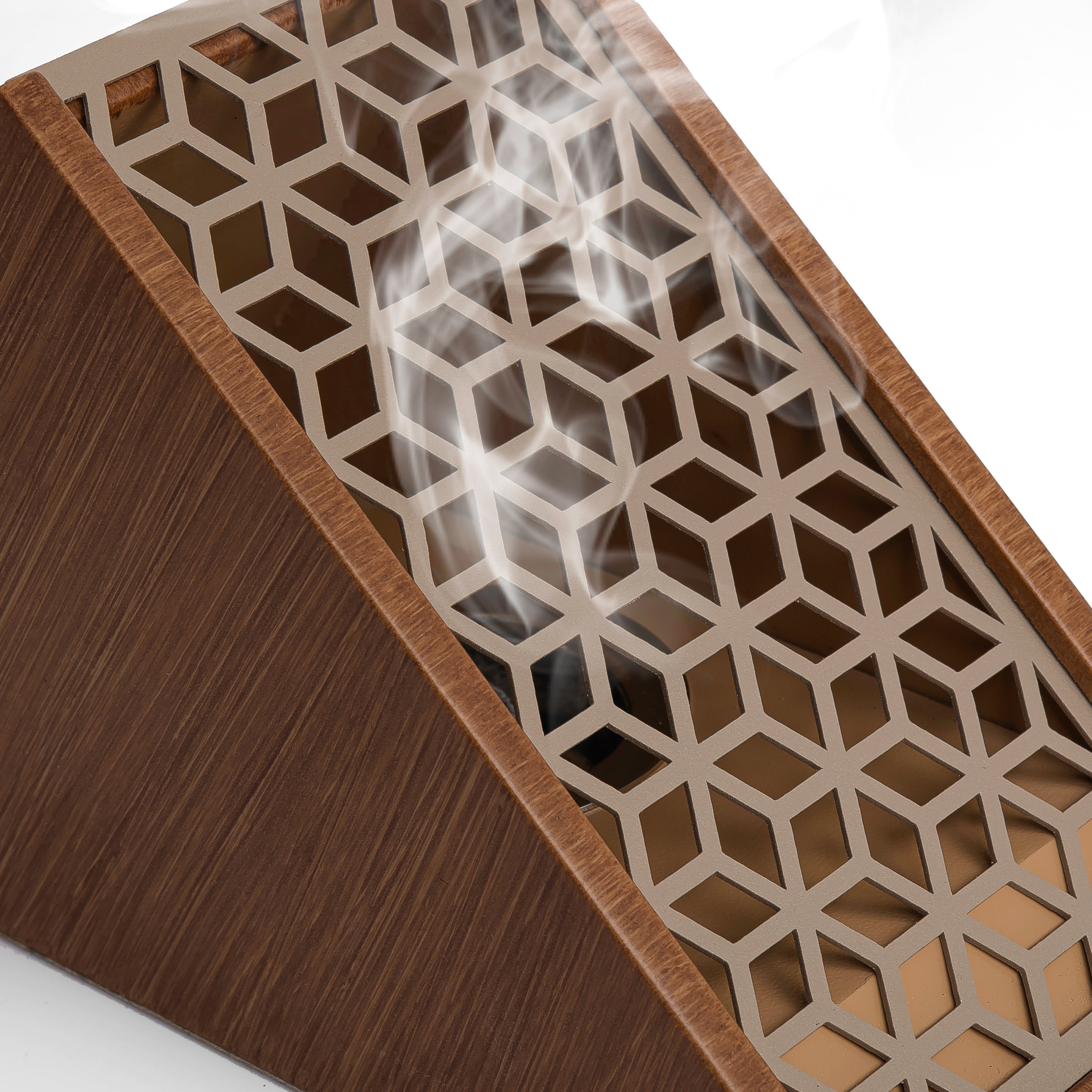 brown wooden incense burner