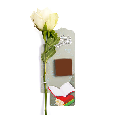 white rose flower with chocolate 
