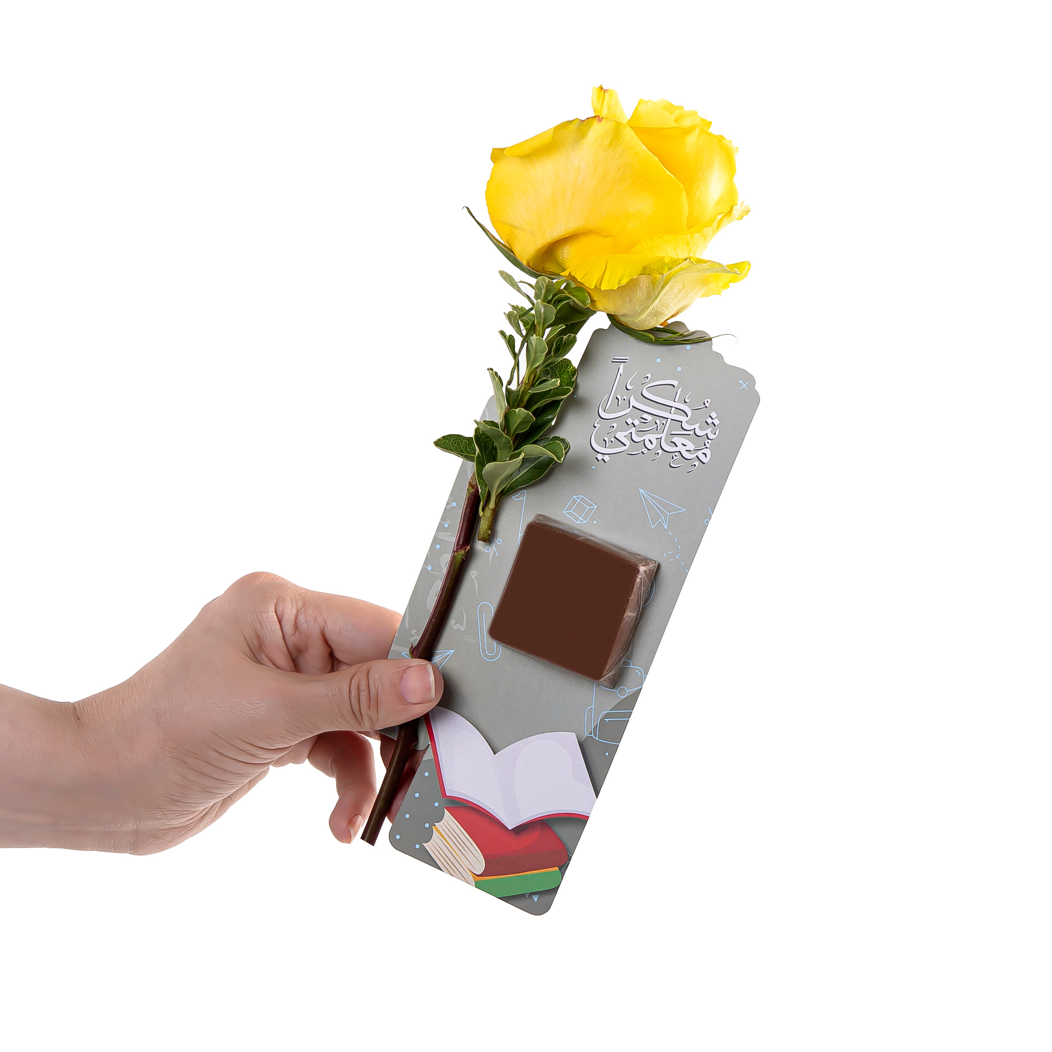 yellow rose flower with chocolate 
