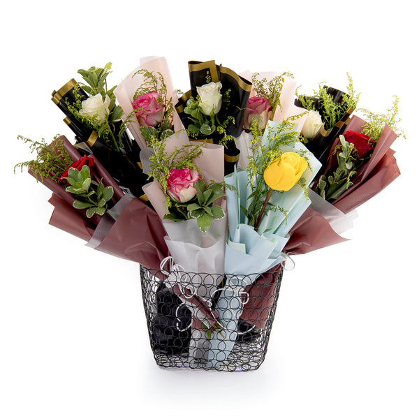 set of rose flowers