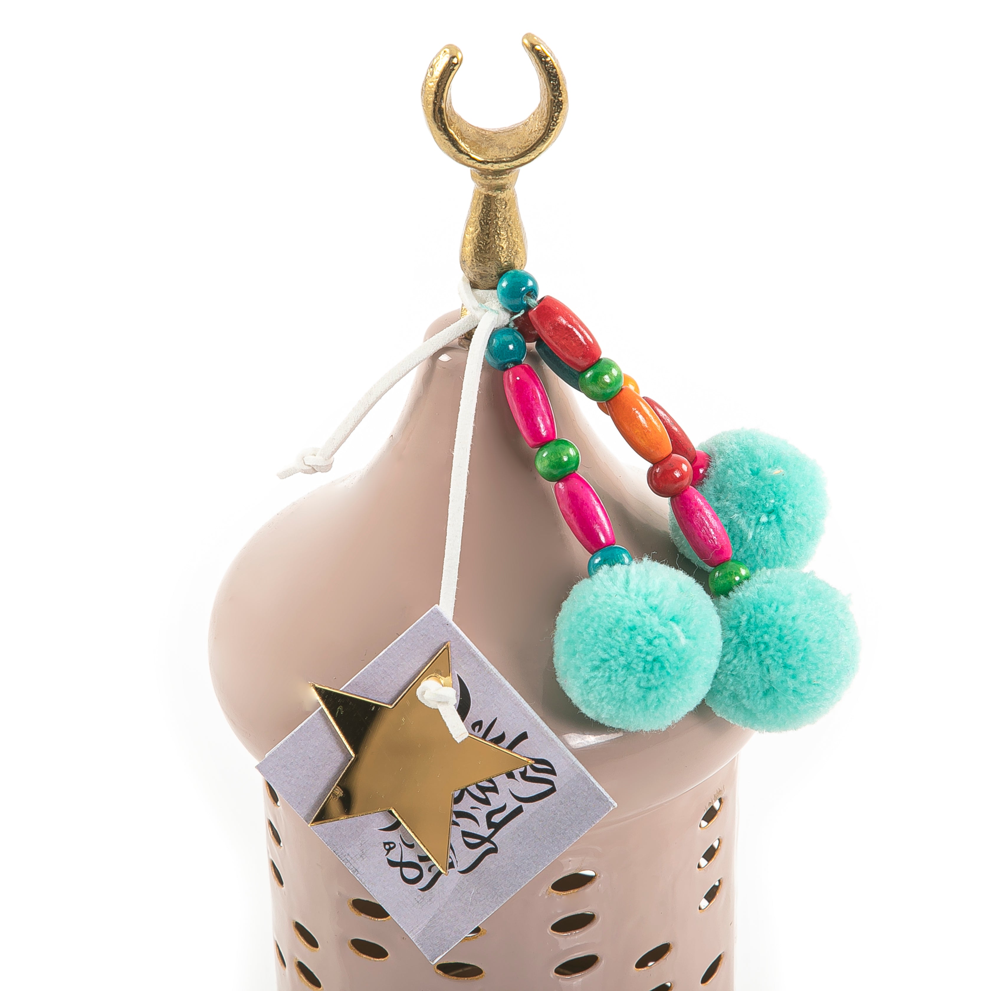 Decorated pink metal box with a customized name label 