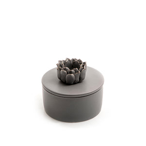 gray ceramic decorated jar