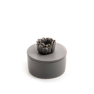 gray ceramic decorated jar