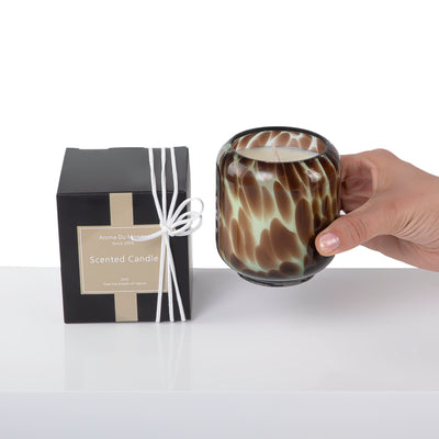 شمعة معطرة مصنوعة من الزجاج - مقاس 8 * 8 * 9 سم