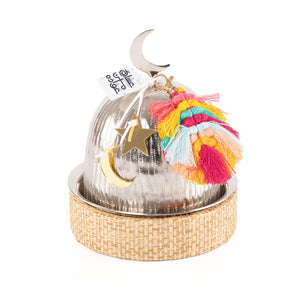 decorated gergean box with a customized name label