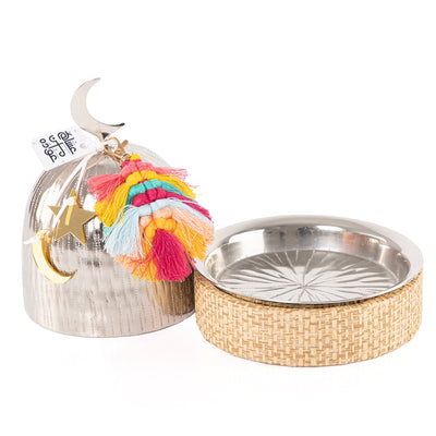 decorated gergean box with a customized name label