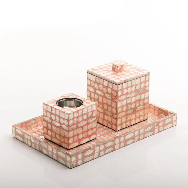 Pink Vitnami Mop Mabkhar Set (Tray, Mabkhar And Box)