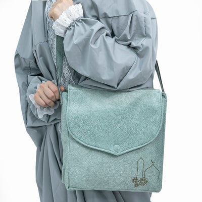 Pray to Allah Set (prayer mat with a bag )  – Light green