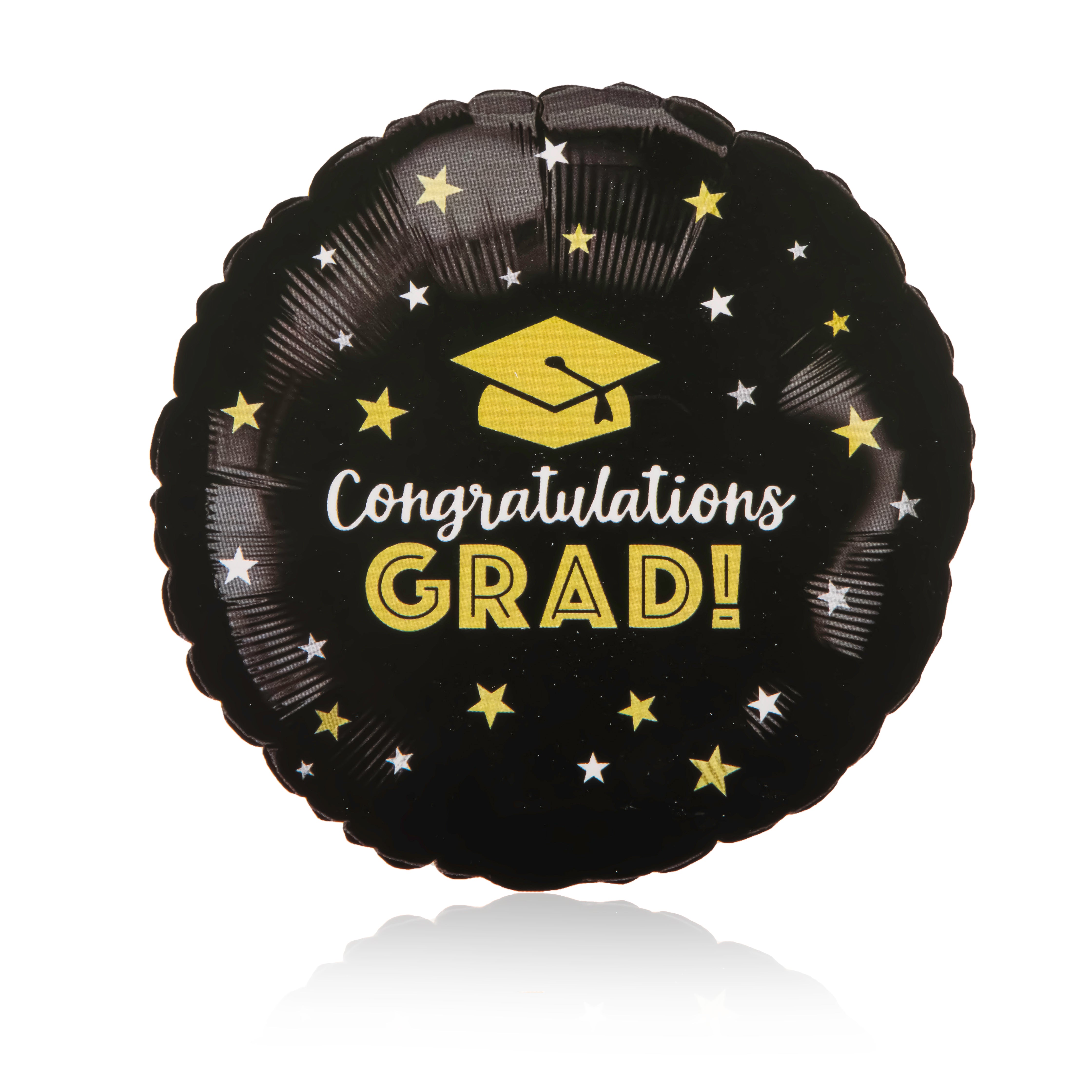 black graduation balloon