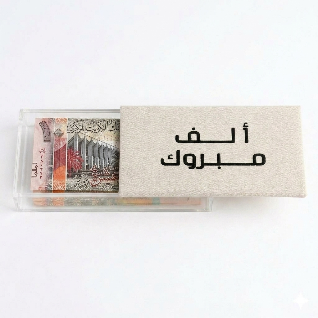 Transparent Acrylic Box" Alf Mabrook"