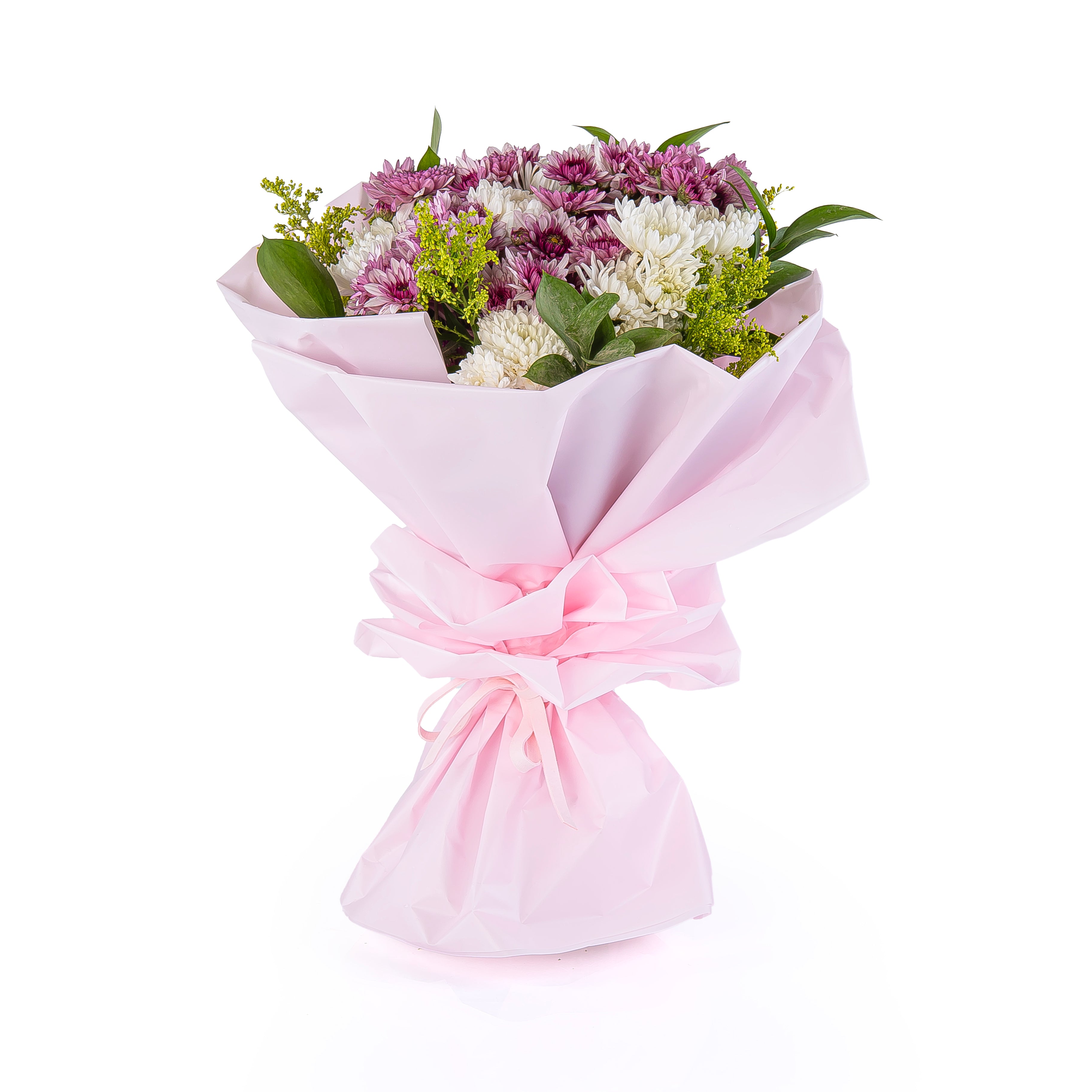 باقة وردي وأبيض كلاسيك