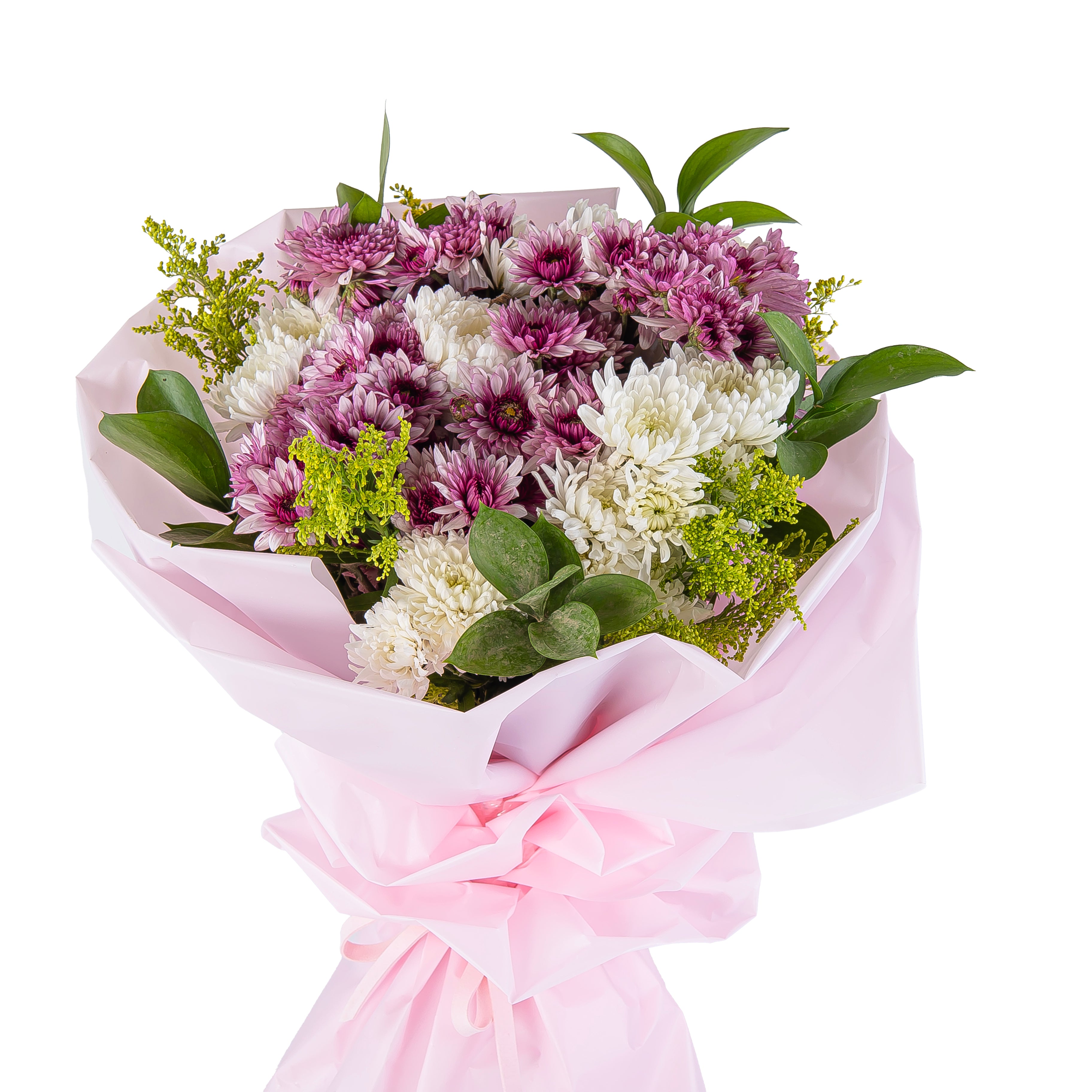 باقة وردي وأبيض كلاسيك