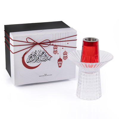Glass Separated Base Mabkhar with Gift Box - Red
