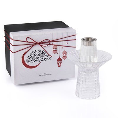 Glass Separated Base Mabkhar with Gift Box - White