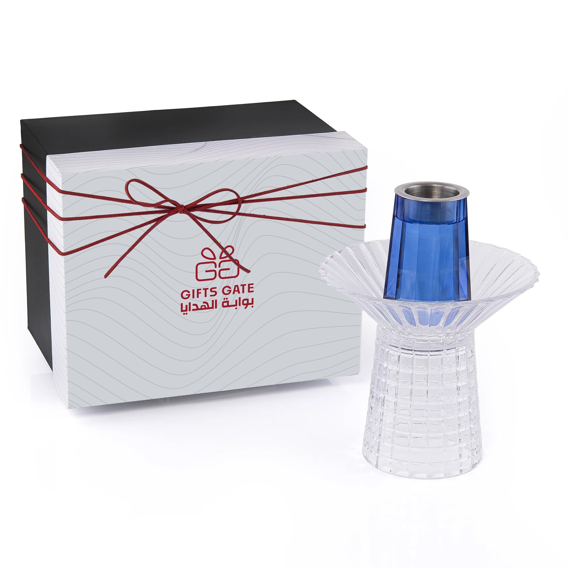 مبخر زجاجي مع بوكس هدايا - الأزرق