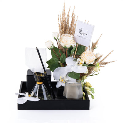 Luxury set with artificial flowers